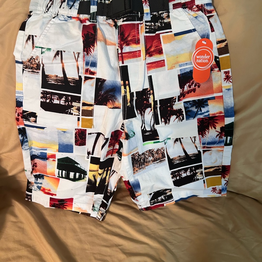 Wonder Nation Multicolor Scenic Print Shorts set of 2 NWT